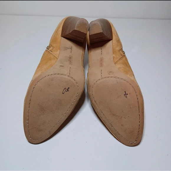 Vince Camuto Brown Suede Heeled Leather Zip Ankle Booties Size W 11M (148 Box 18 - Picture 8 of 11